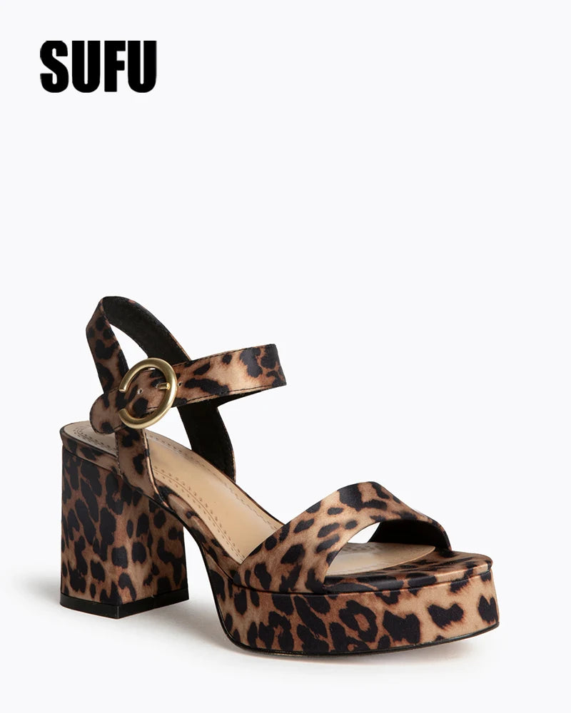 SUFU Women's Sandals Shoes Comfortable Breathable Casual Slip-On Leather Sandals for Spring Summer Autumn