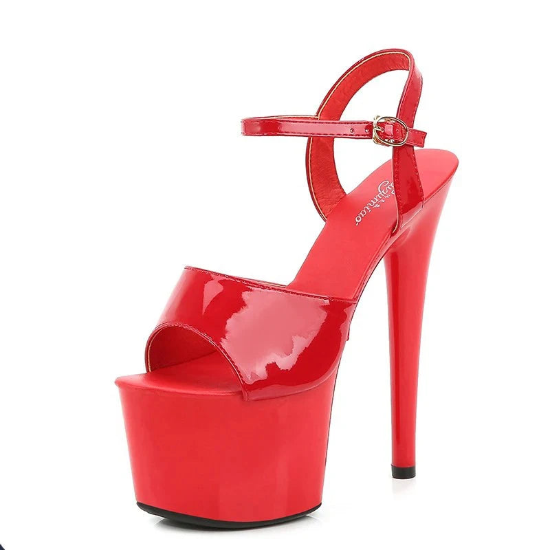 MCLUBGIRL 【Send from US Inc Taxs】181-Series Clear PVC 17cm High Heeled Sandals Women, Stiletto Fashion Show, Club, Nightlife Sho