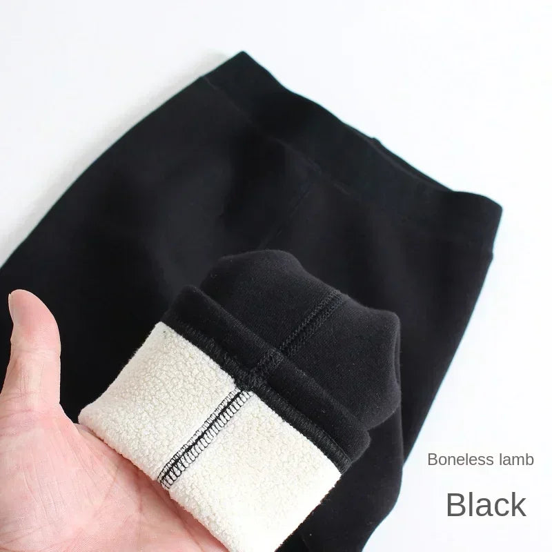 Girls Leggings Boneless Fleece Thickened Autumn Winter Fleece Pants Children's Leggings Winter Solid Color Trousers Outer Wear
