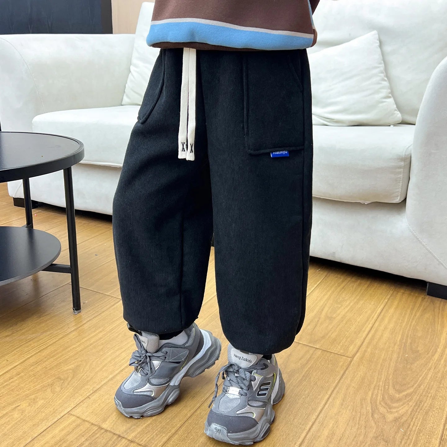 New Winter Thick Fleece Sweatpants for Girls Boys Casual Warm Sports Leisure Trousers Children 2-10 Years Autumn Wear