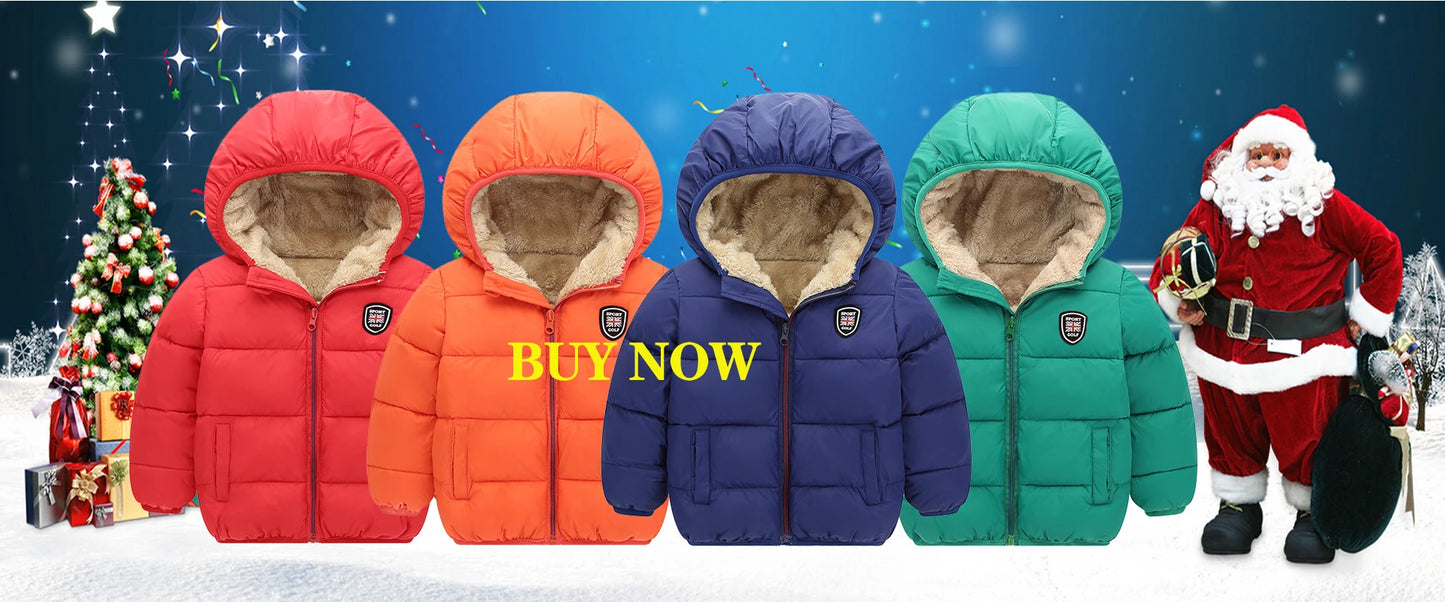 4-16 Years Girls Boys Down Jacket Autumn Coats Children Clothing  Kids Hooded Down Cotton Outerwear Boys Warm Snowsuit Jackets