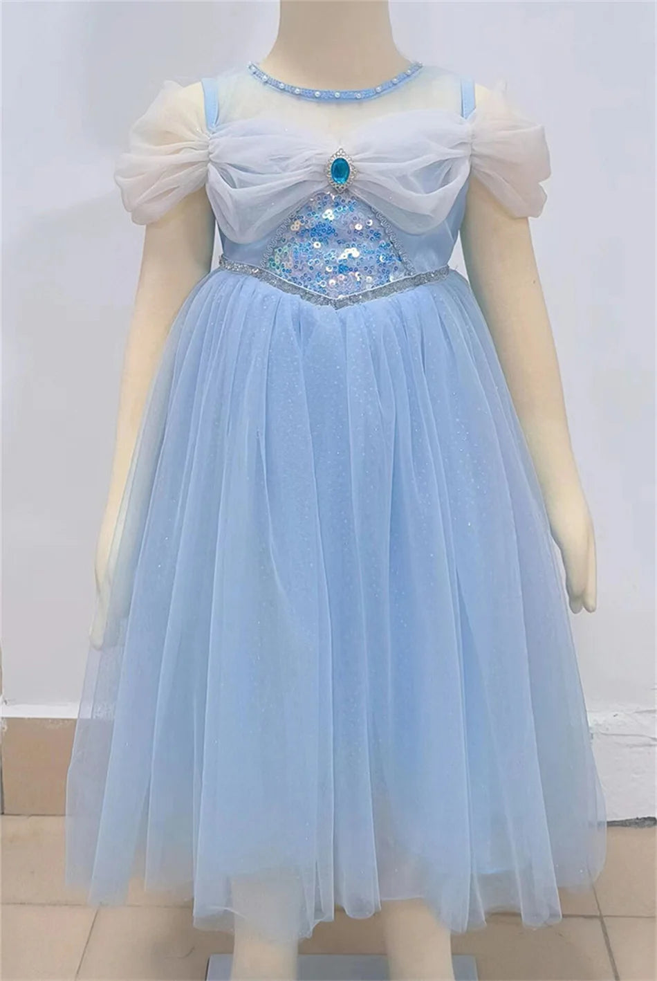 Elsa Summer Princess Dress Girls Cosplay Masquerade Party Vestidos Kids Birthday Clothes Children Carnival Halloween Gown