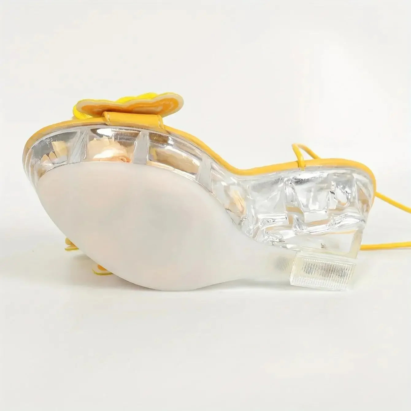 【Send from US Inc Taxs】Women's Butterfly Decor Platform Sandals Criss Cross Straps, Comfy Chunky Heel (11cm), Dance-Ready LFD