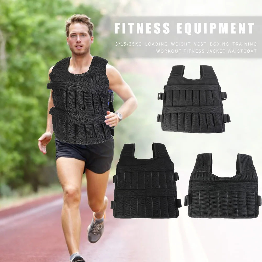 3/15/35kg Weight Vest Adjustable Workout Weight Jacket Weighted Exercise Vest for Running Training Workout Jogging Walking