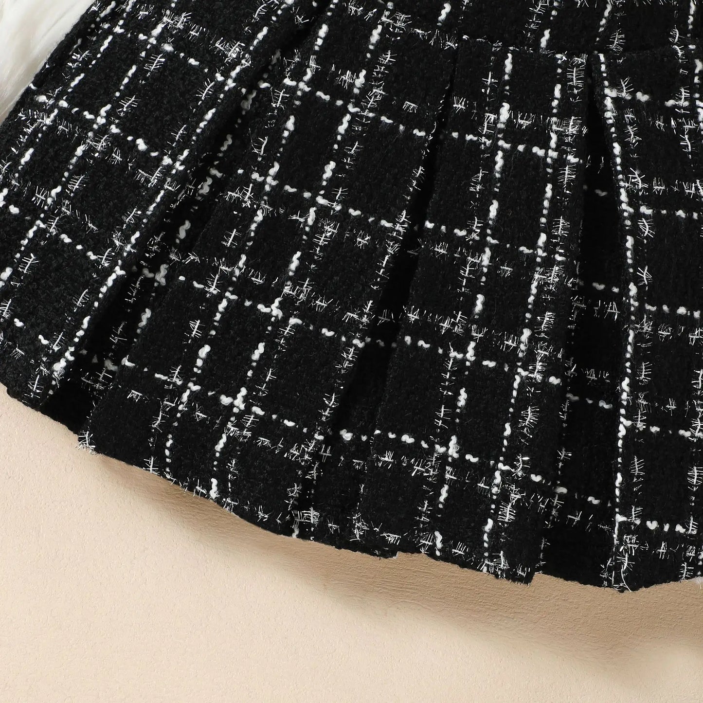 Baby Girl Spring and Autumn High Neck Long sleeved Dress 3 Pcs Set Vest+Base Coat+Short Skirt Children Clothing Age For 2-7 Year