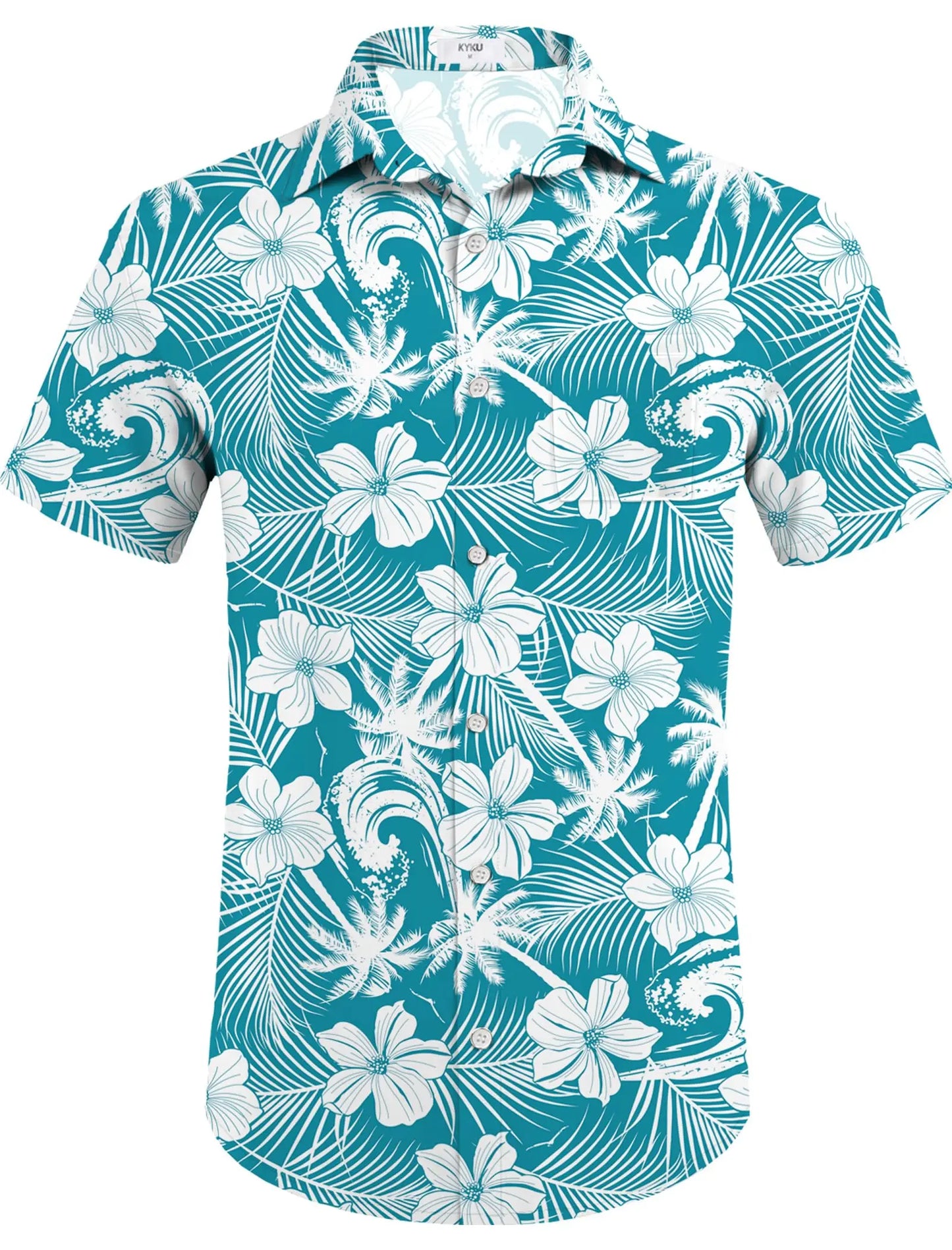KYKU Mens Hawaiian Shirt and Short Set - Summer Short Sleeve Button Down Beach Shirts Tropical Vacation 2 Piece Outfits