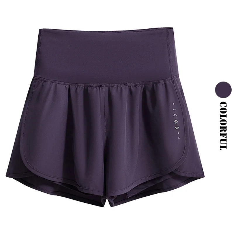 Women Yoga Shorts High Waist Double Layer Running Gym Shorts With Pocket Summer Sportswear Fitness Clothes Jogger Short New