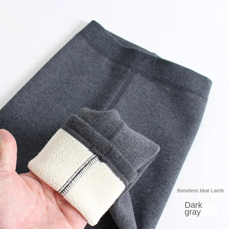 Girls Leggings Boneless Fleece Thickened Autumn Winter Fleece Pants Children's Leggings Winter Solid Color Trousers Outer Wear