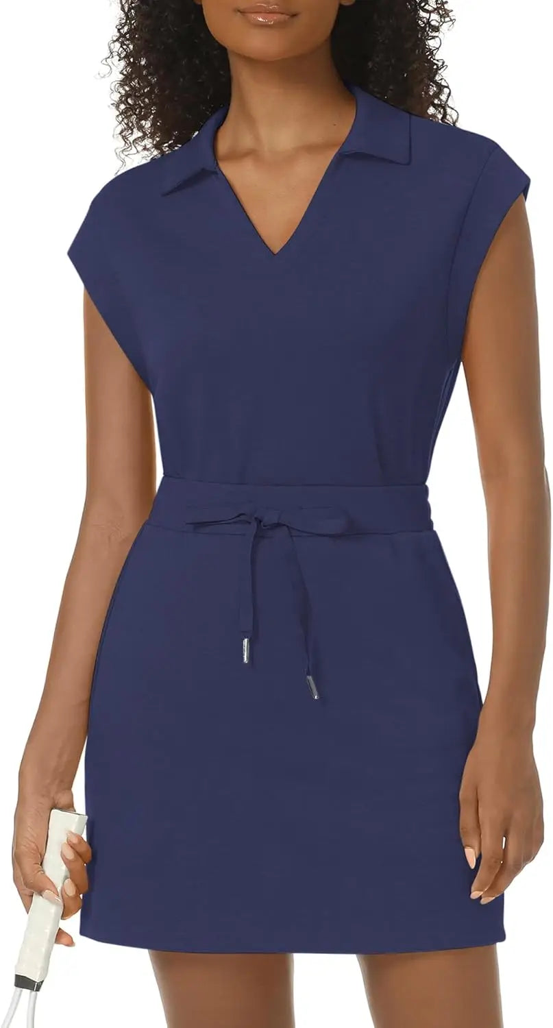 Womens Two Piece Skirt Sets Tennis Outfits Casual Cap Sleeve Lapel Shirt Summer Athletic Sport Short Skort Set