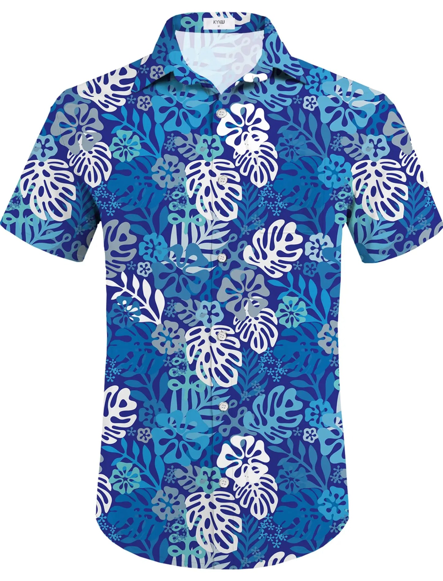 KYKU Mens Hawaiian Shirt and Short Set - Summer Short Sleeve Button Down Beach Shirts Tropical Vacation 2 Piece Outfits