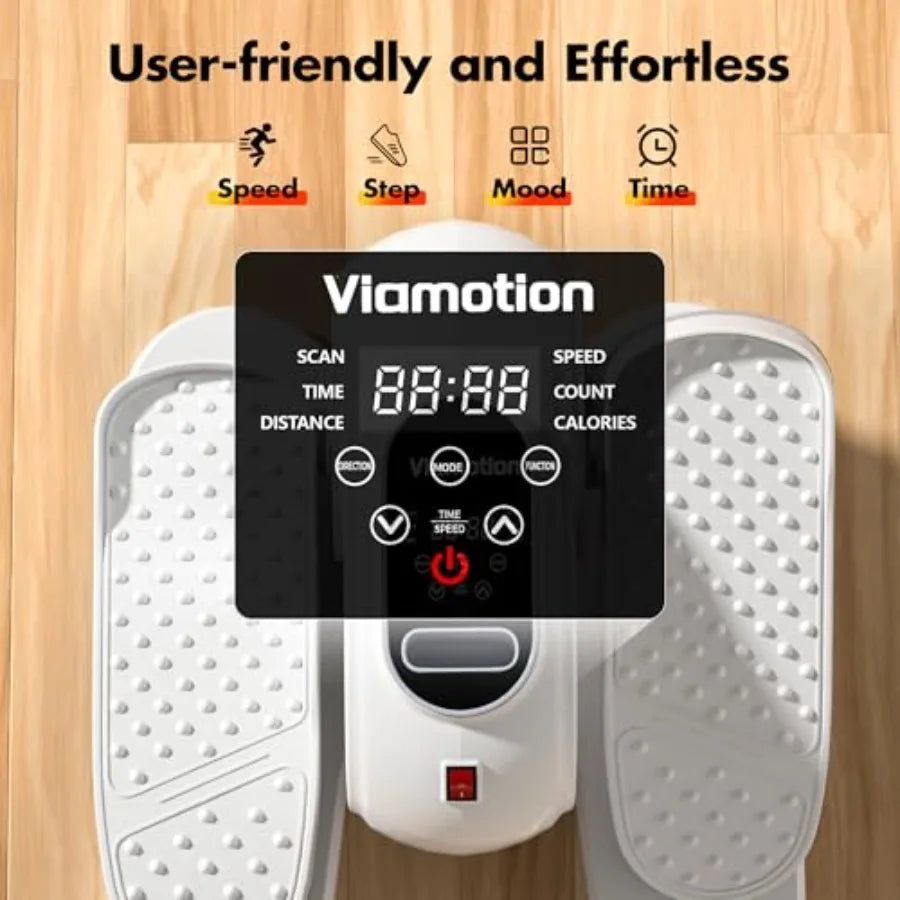 Under Desk Elliptical Machine Leg Exerciser for Senior with Remote Control Portable Quiet Pedal Exerciser in Black with 12 Adju