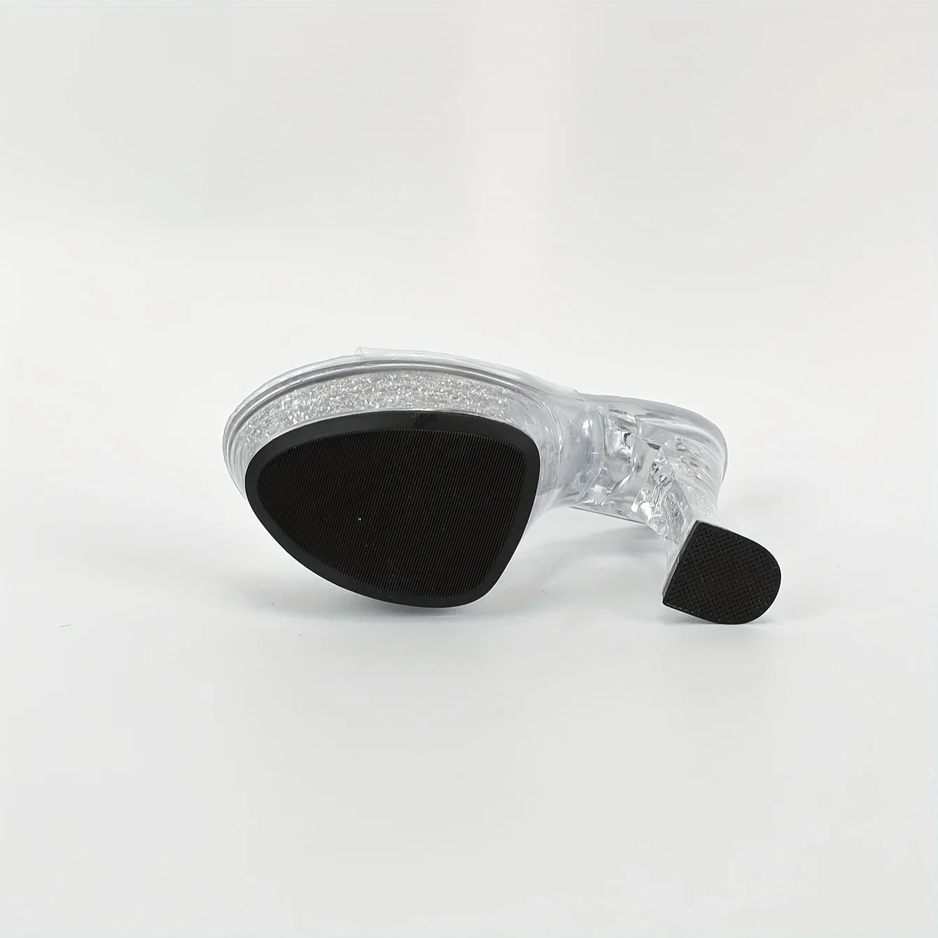 【Send from US Inc Taxs】Women's Solid Color Sandals, Slip On Casual Chunky Heel Platform Slides, Transparent Dance Slides LFD