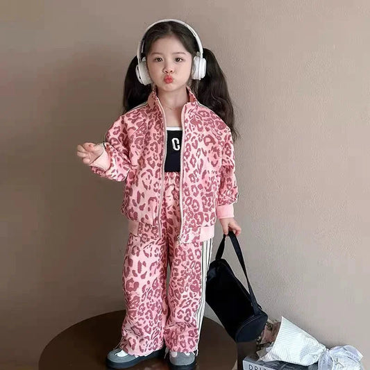 Autumn Girls Sets Children's Warm Suit Kids Zipped Long-Sleeved Coat Trousers 2Pcs New Boys Fashion Outfit Baby Casual Clothes