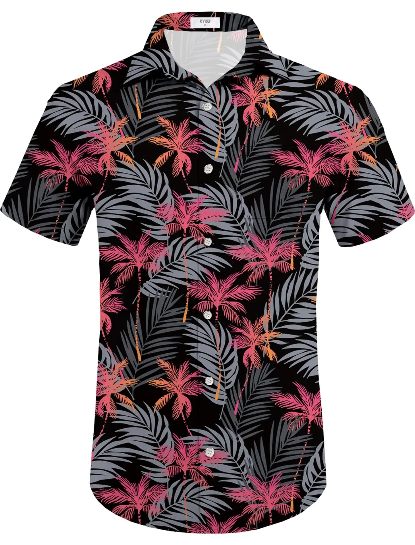 KYKU Mens Hawaiian Shirt and Short Set - Summer Short Sleeve Button Down Beach Shirts Tropical Vacation 2 Piece Outfits