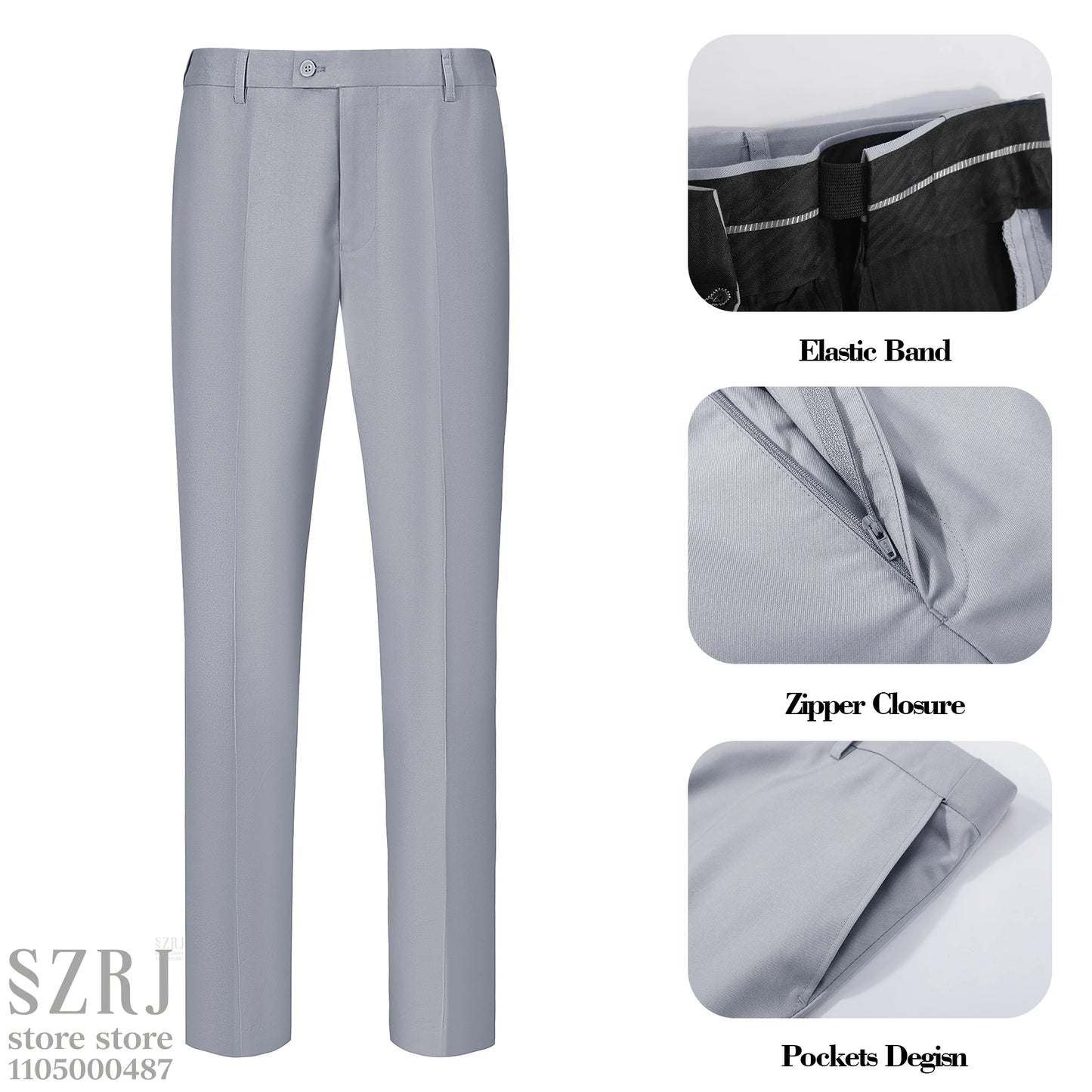 4-piece men's suit: jacket+vest+pants+red tie, comfortable fabric, exquisite cutting, suitable for weddings/business/banquets