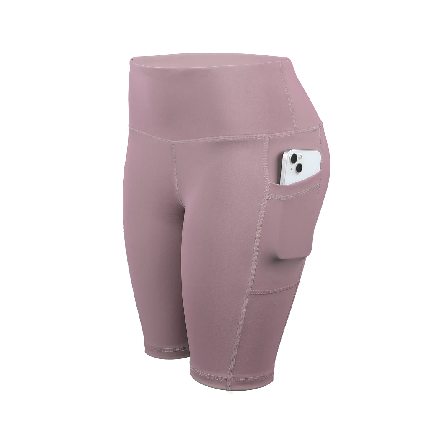 CHRLEISURE Women Solid Yoga Shorts with 3 Pockets High Waist Butt Lifting Workout Tights Gym Elastic Cycling Shorts Activewear