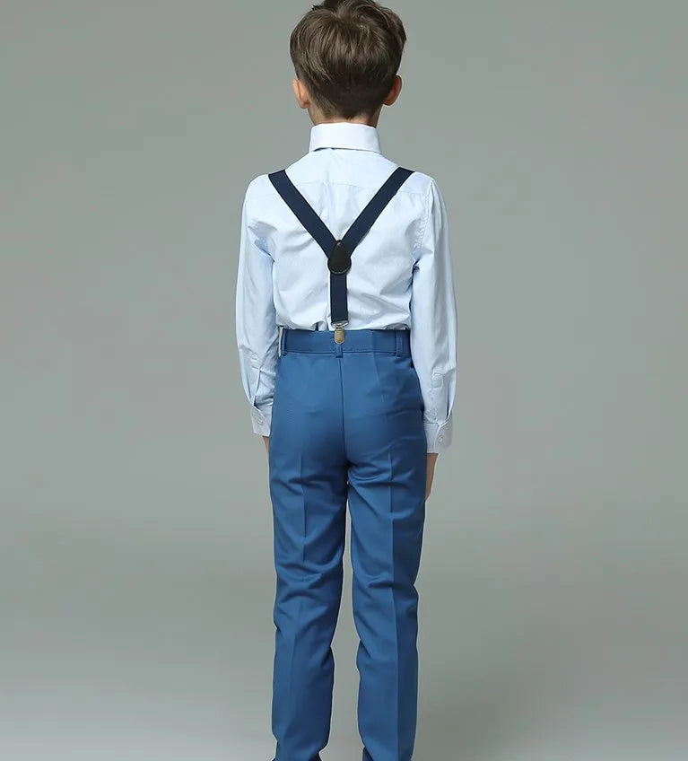 Boys Wedding Suit Baby Kids Vest Shirt Pants Bowtie 4PCS Photography Suit Child Birthday  Ceremony Costume Teenager School Set