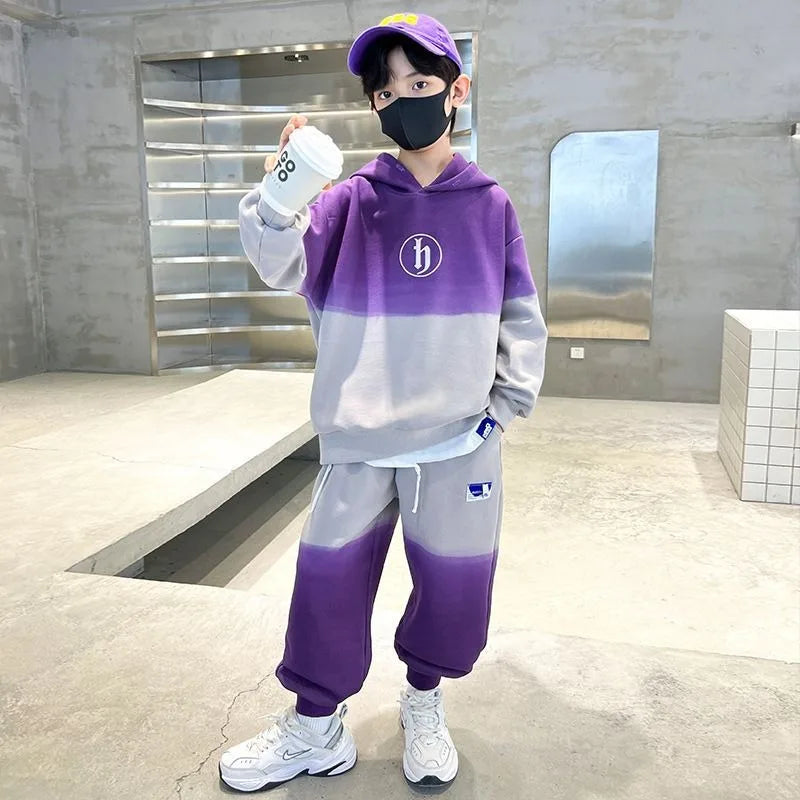 Sportswear Print Hoodies Set Children's Clothing 7 to 12 Years Kids Sweatshirt 3 Year Old Boy Clothes Elementary Student Men's 4