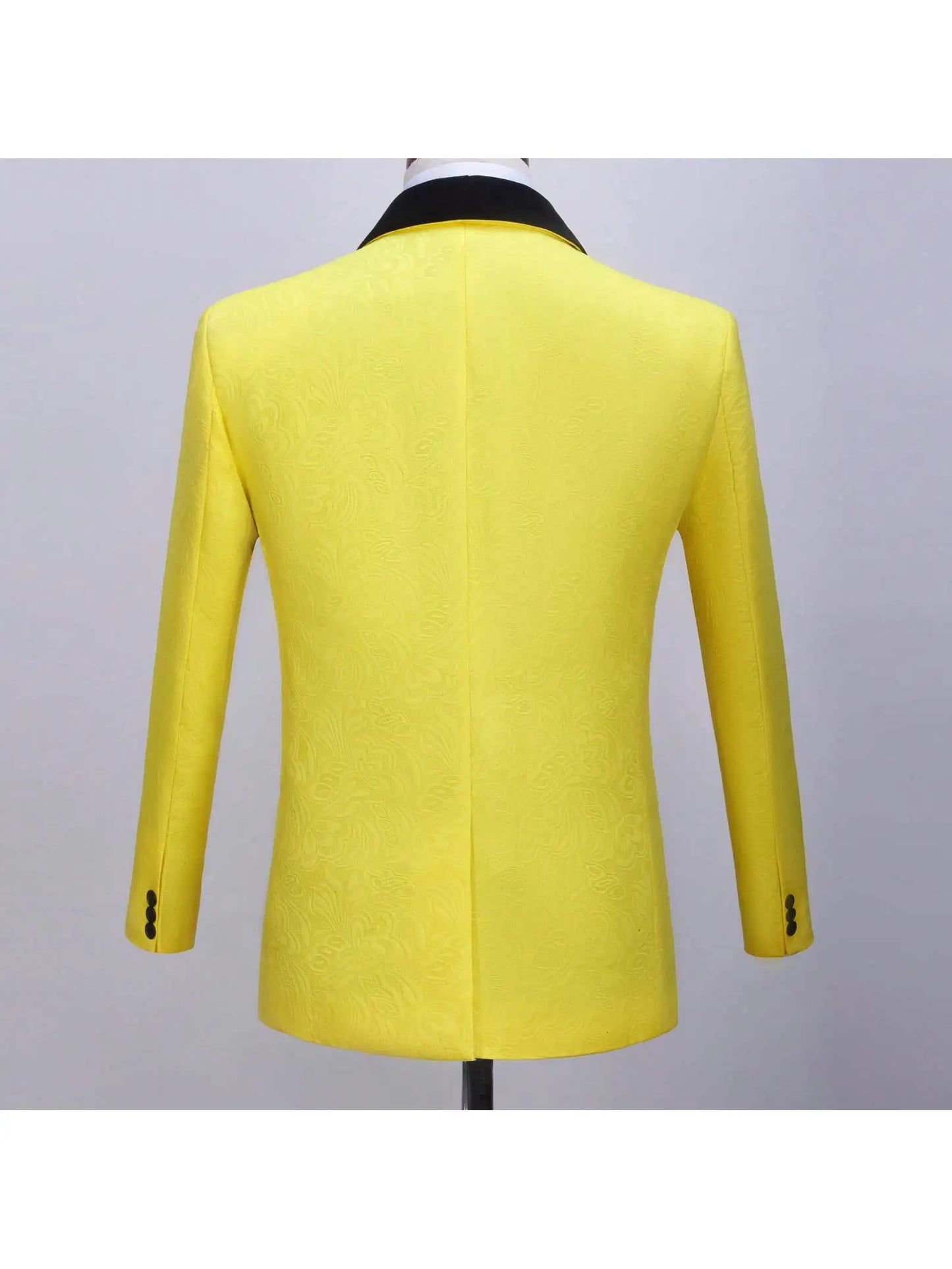 Mens 3 Piece Floral Tuxedo, Jacquard Slim Suit Set, Paisley Blazer Vest And Pants For Prom Wedding