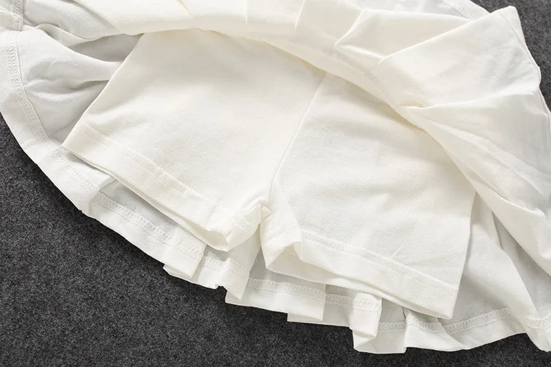 Girls' New All-Match Pleated Culottes Medium And Small Children'S Summer Skirt With Inner Safety Pants Student Uniform Skirts