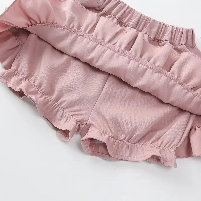 Summer Baby Girls Cake Skirts Solid Elastic Waist Children Girl Pleated Skirts High Quality Preppy Style Junior Girl Dance Skirt