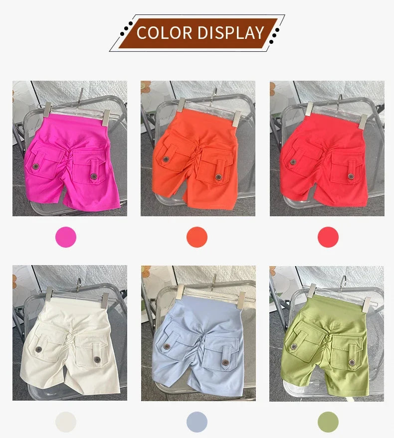 Women Yoga Shorts High Waist Workout Shorts Fitness Yoga Lift Butt Fitness Ladies Yoga Gym Running Short Pants Sportswear