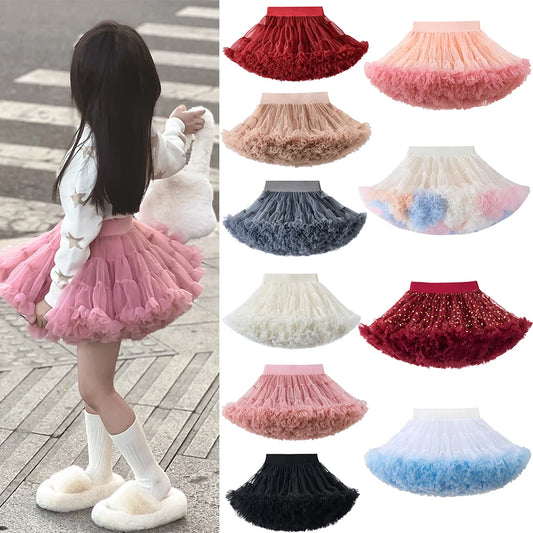 Summer Girls Tutu Luxury Fluffy Princess Skirt Little Girl Birthday Party Clothes Stage Performance Outfits Fashion Streetwear