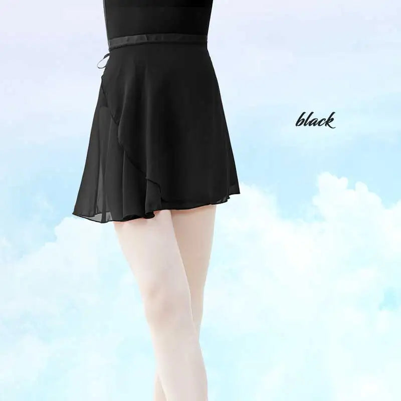 Women Ballet Skirt Black Chiffon Dance Skirt Girls Dance Wrap Skirt Semi-opaque Skirt Dance Skirt Ballerina Skirt Adjustable Tie