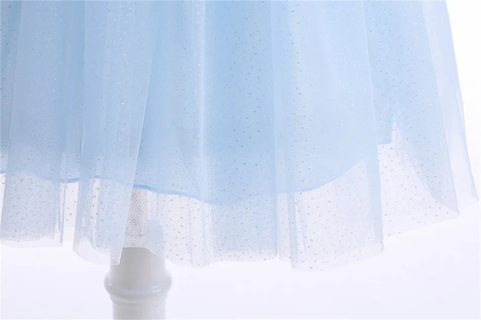 Elsa Summer Princess Dress Girls Cosplay Masquerade Party Vestidos Kids Birthday Clothes Children Carnival Halloween Gown