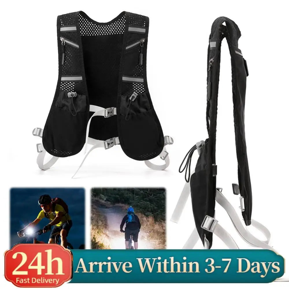 Hydration Running Vest Running Phone Holder Vest Multi-pockets Lightweight Cycling Backpack Breathable for Outdoor Sports