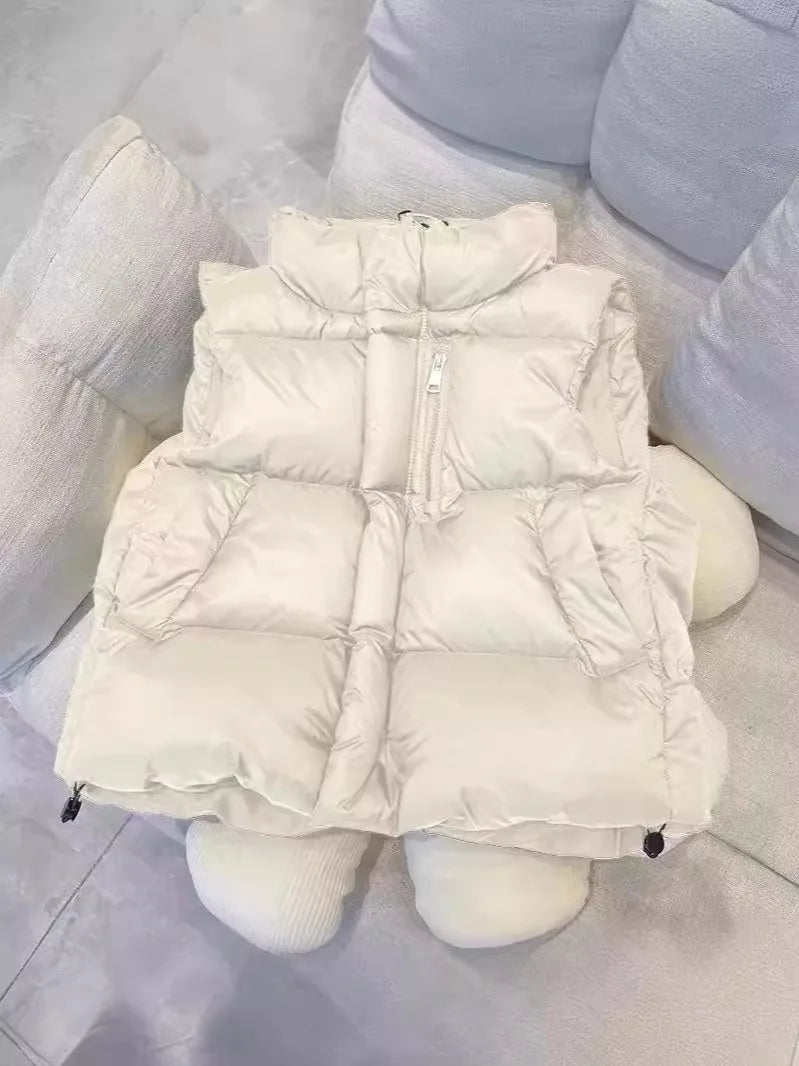 Girl's vest for spring and autumn wearing, boy's vest for baby's shoulder, medium and large children's down cotton vest, childre