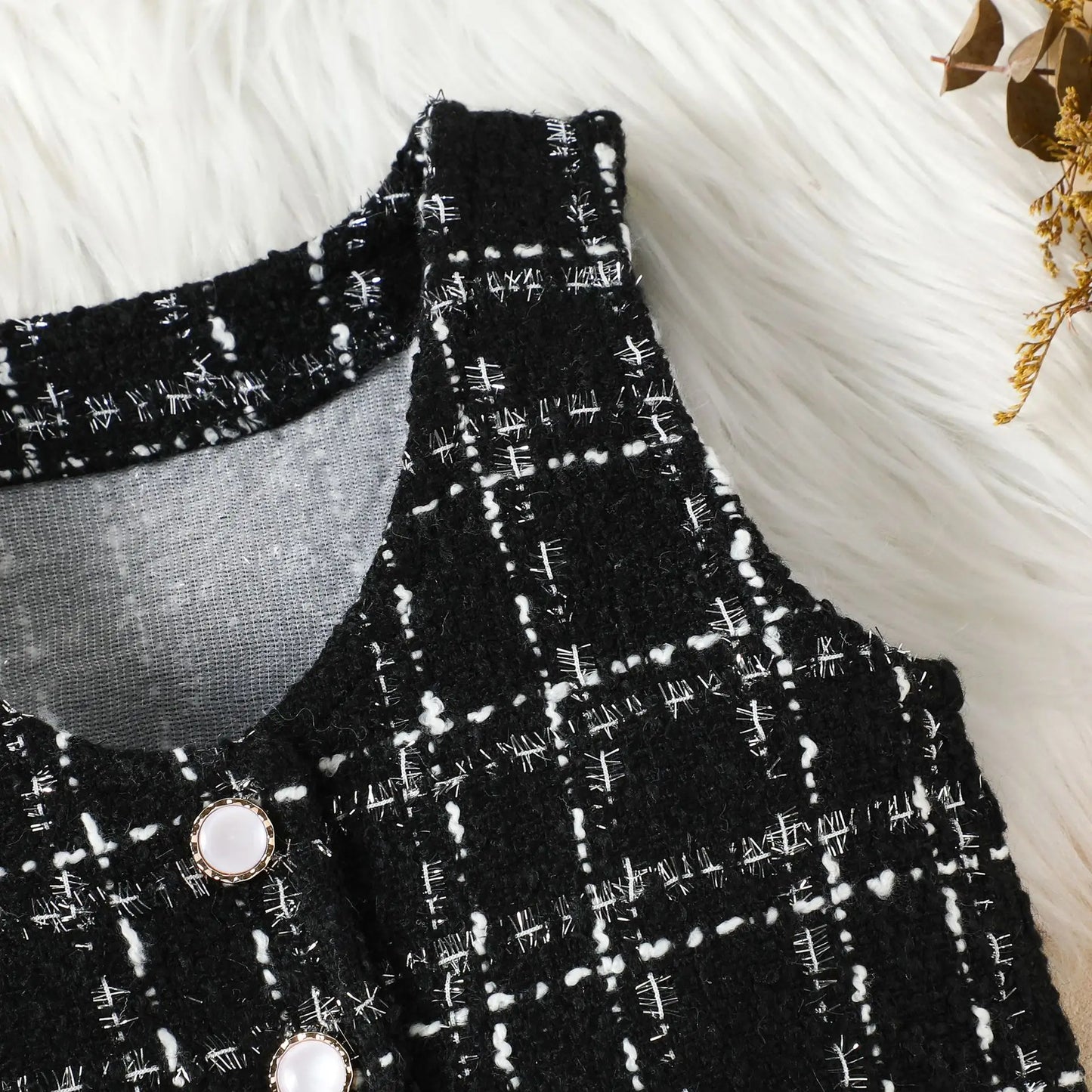 Baby Girl Spring and Autumn High Neck Long sleeved Dress 3 Pcs Set Vest+Base Coat+Short Skirt Children Clothing Age For 2-7 Year