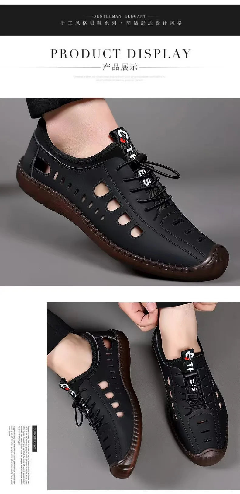 Summer Men's Casual Sandals Fashion Hollow Out Breathable Shoes Flat Business Soft Bottom  Sandalias Outdoor Beach Shoes