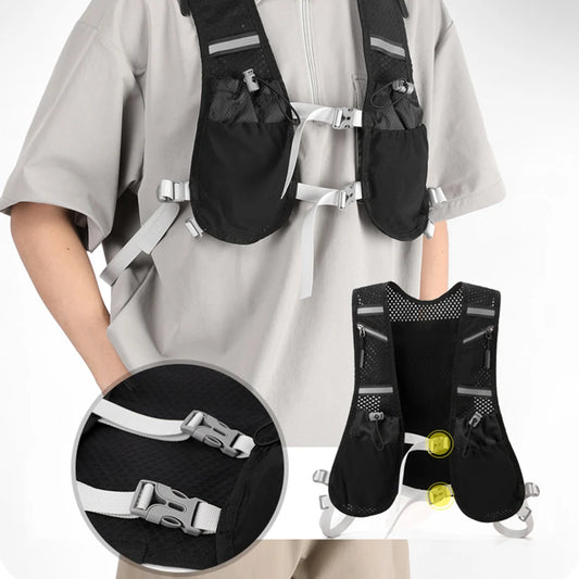 Hydration Running Vest Running Phone Holder Vest Multi-pockets Lightweight Cycling Backpack Breathable for Outdoor Sports
