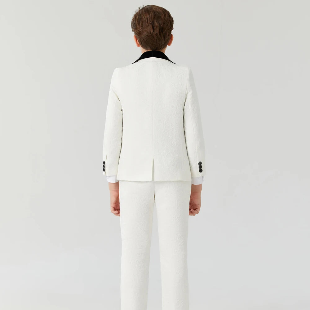 Boy Suits Formal Suit for Boy Costume Boys' white jacquard suit Flower Boys Formal Suit Kids Wedding suit Tuxedo