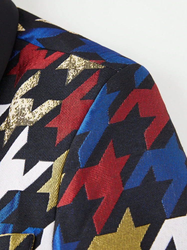 Men's Sport Coats & Blazers Flower Suit Jacket 1 Button Paisley Tuxedo Mardi Gras Carnival Parade Gift