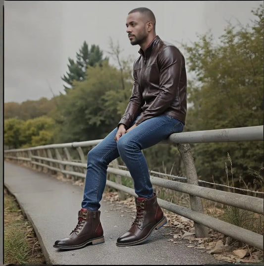 ‌Vintage Outdoor Ankle Boots For Men 2025 Fashion Comfortable Spring Leather Men Boots