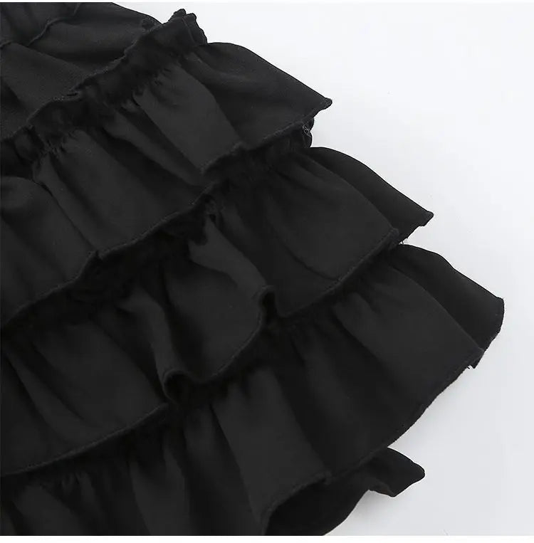 Summer Baby Girls Cake Skirts Solid Elastic Waist Children Girl Pleated Skirts High Quality Preppy Style Junior Girl Dance Skirt