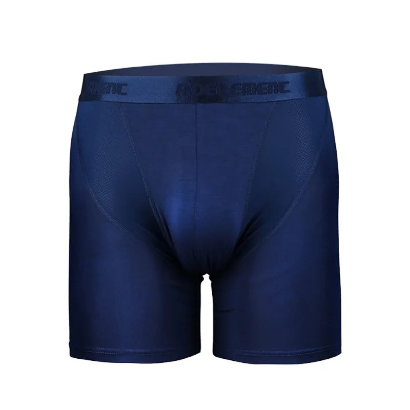Men's Running Shorts Boxers Shorts pants Modal Underwear Ice Silk Panties Man Breathable Pouch Middle Long Leg Sports Underpants