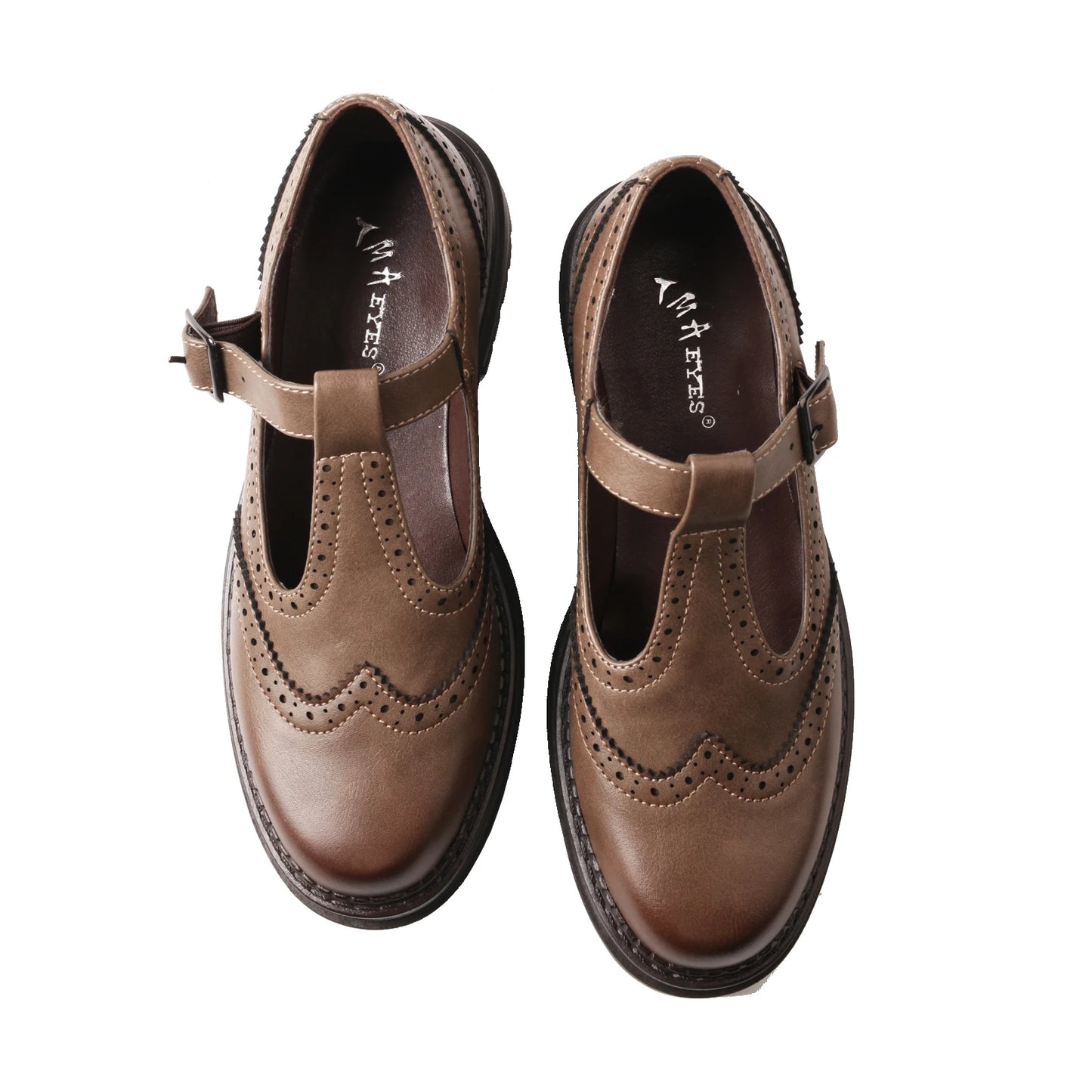 TMA EYES Versatile Retro Flat Women's Leather Shoes Breathable Summer Style Simple Design Powder Brushed Fashion Footwear