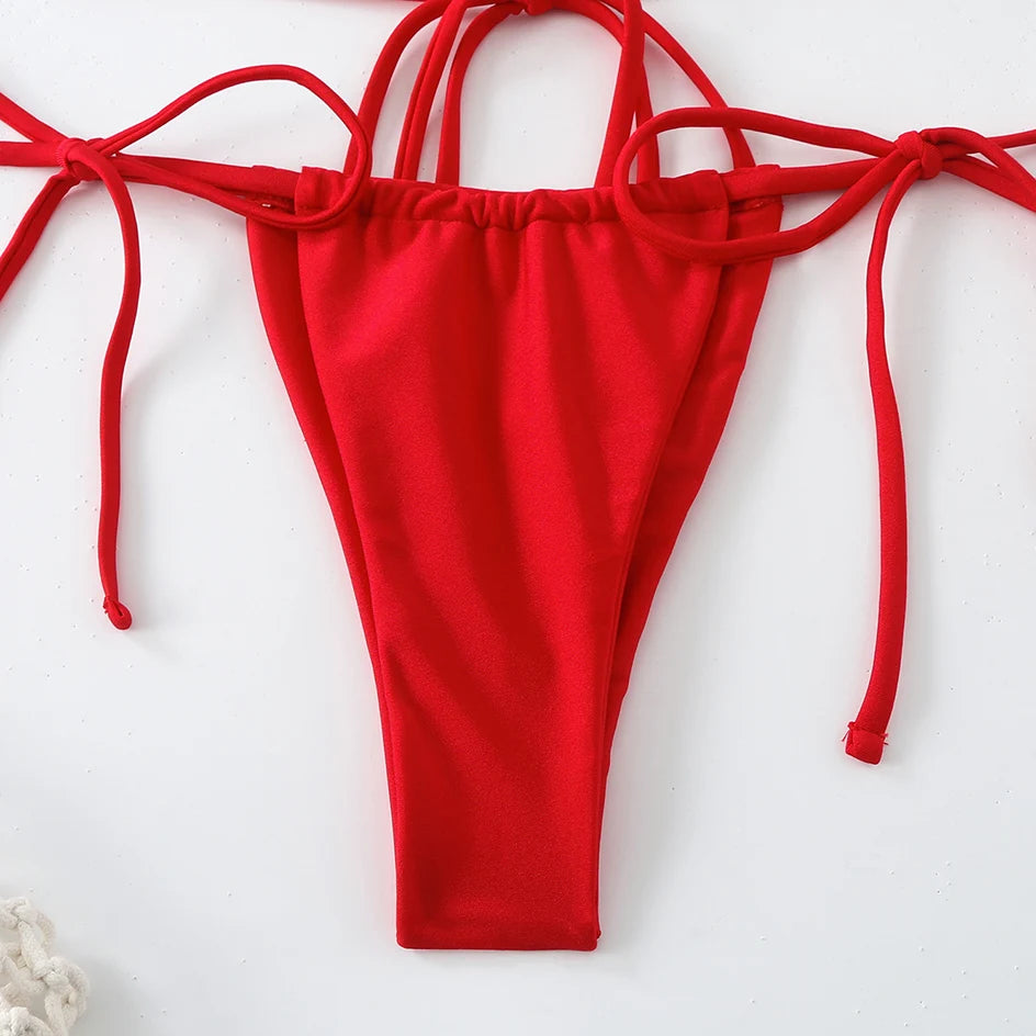 Sexy Micro Bikini 2025 Criss Cross Swimwear Bandage Woman Swimsuit Female Thong Bikinis Set 2 Piece Women Bathing Suit Beachwear