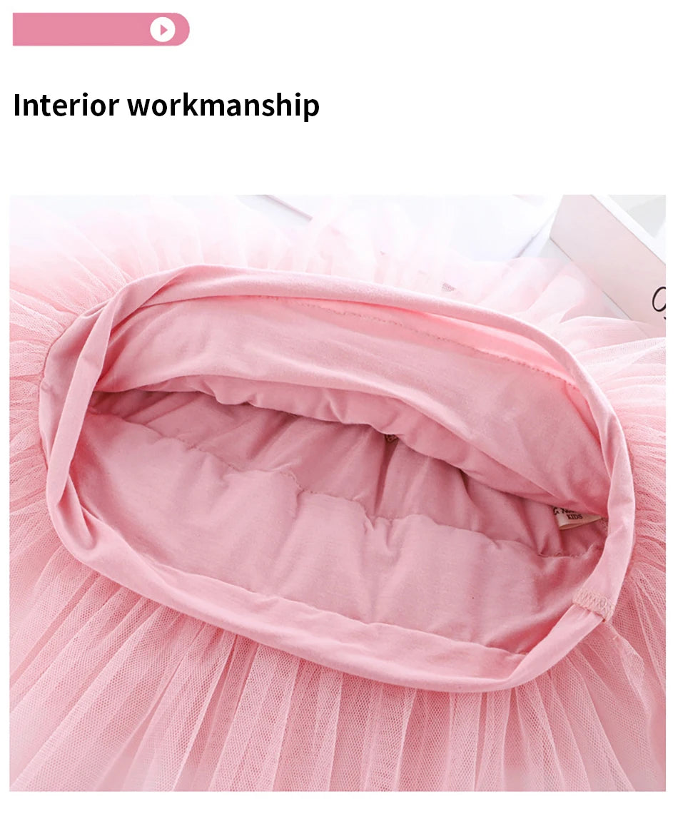 Girls 6-Layer Tulle Skirt Layered Tutu Skirt with Elastic Waist for Casual Party Wear Childrens Fashion Kids Girl Summer Dress