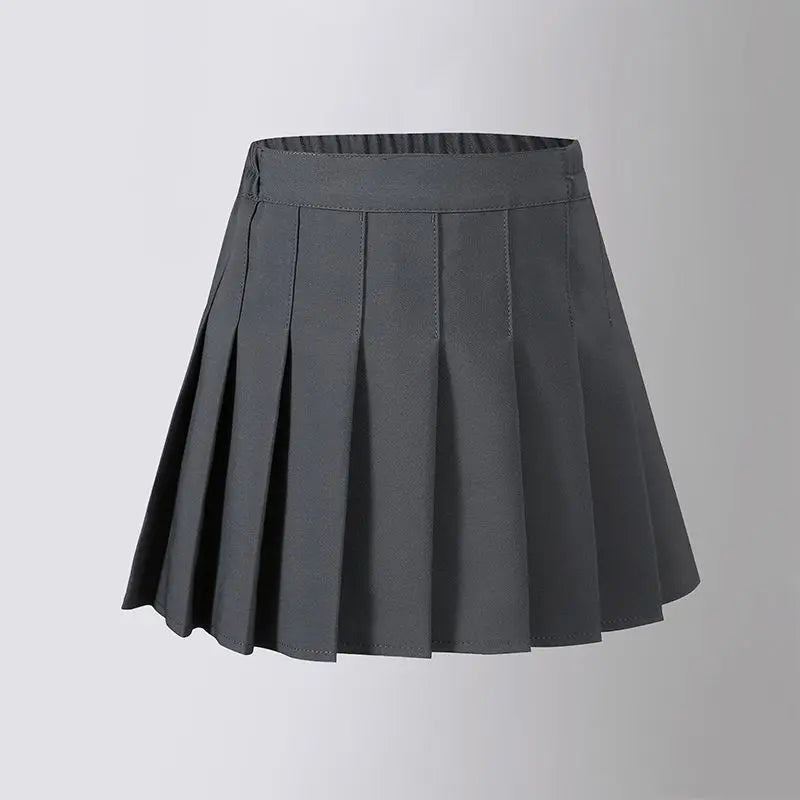 Summer Baby Girls Cake Skirts Solid Elastic Waist Children Girl Pleated Skirts High Quality Preppy Style Junior Girl Dance Skirt