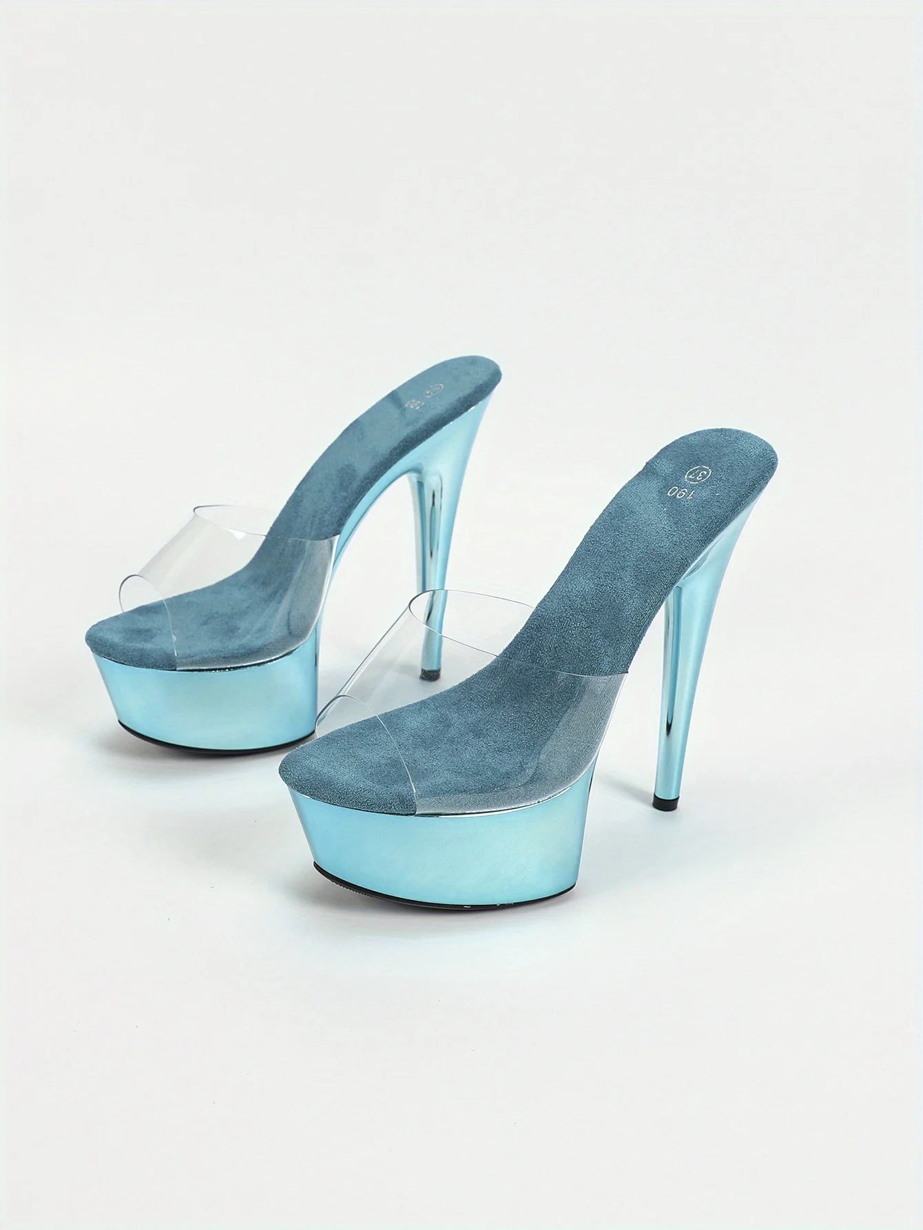 【Send from US Inc Taxs】Bright Sandals, Party Dance Shoes, Peacock Blue 2025 Festival, Model High Heels, Sexy 15cm LFD-8661-B24