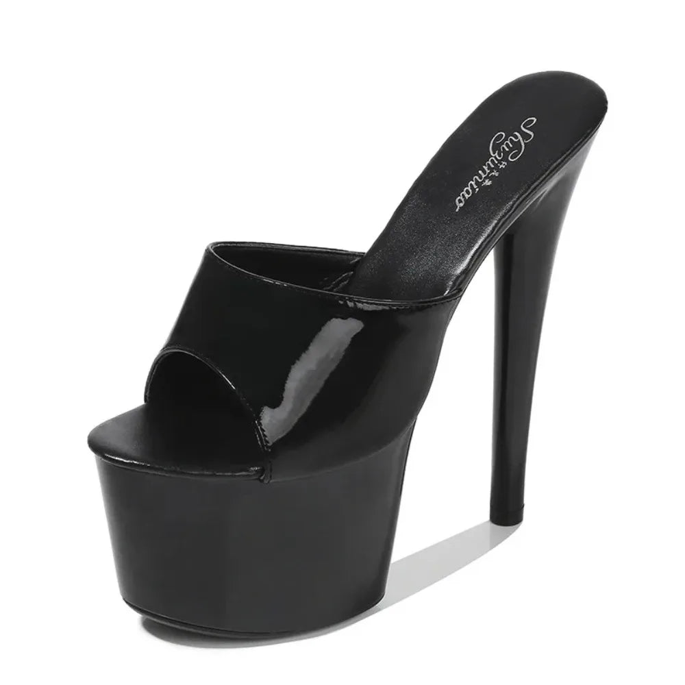 MCLUBGIRL 【Send from US Inc Taxs】181-Series Clear PVC 17cm High Heeled Sandals Women, Stiletto Fashion Show, Club, Nightlife Sho