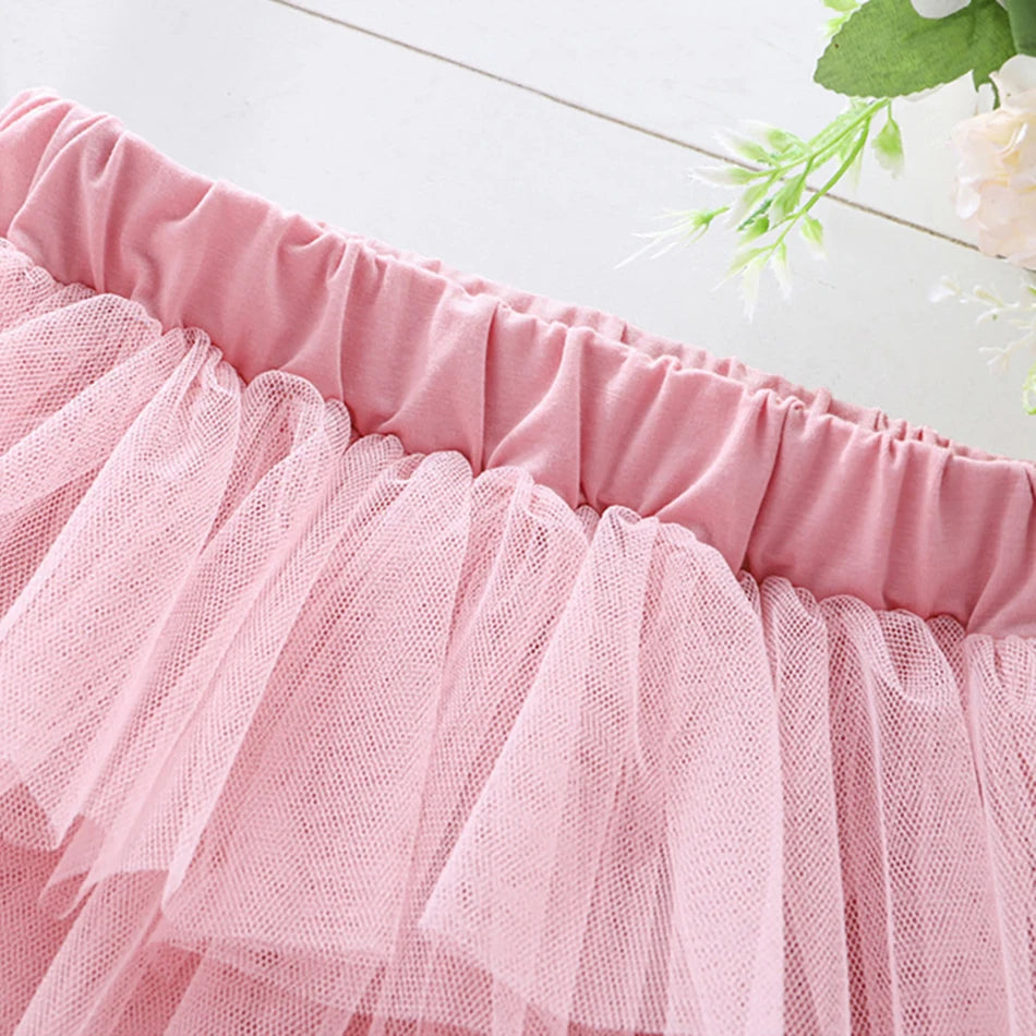 Girls 6-Layer Tulle Skirt Layered Tutu Skirt with Elastic Waist for Casual Party Wear Childrens Fashion Kids Girl Summer Dress