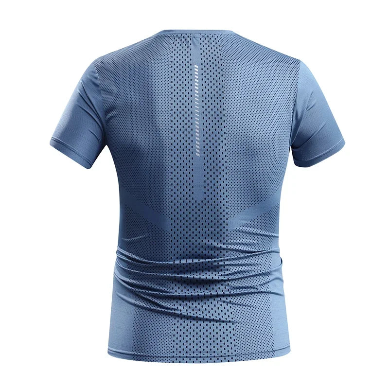 Men's Quick-Dry Running T-Shirt - Breathable Summer Sports Tee for Hiking, Fishing & Outdoor Activities - Lightweight & Elastic