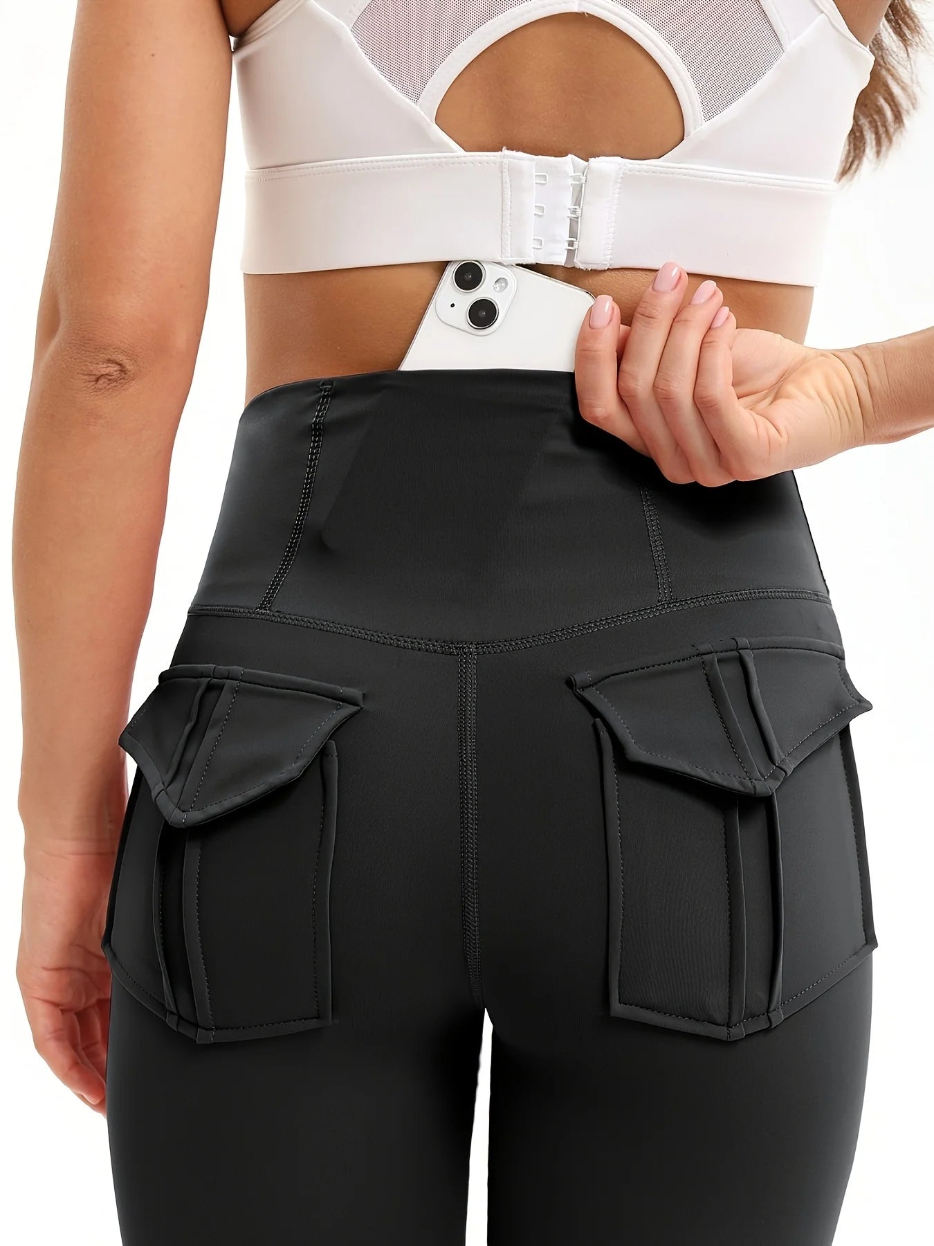 3pcs Women'S High-waisted Gym Shorts With Pockets, Super Soft Tummy Control No See Through Workout Running Yoga Athletic Shorts