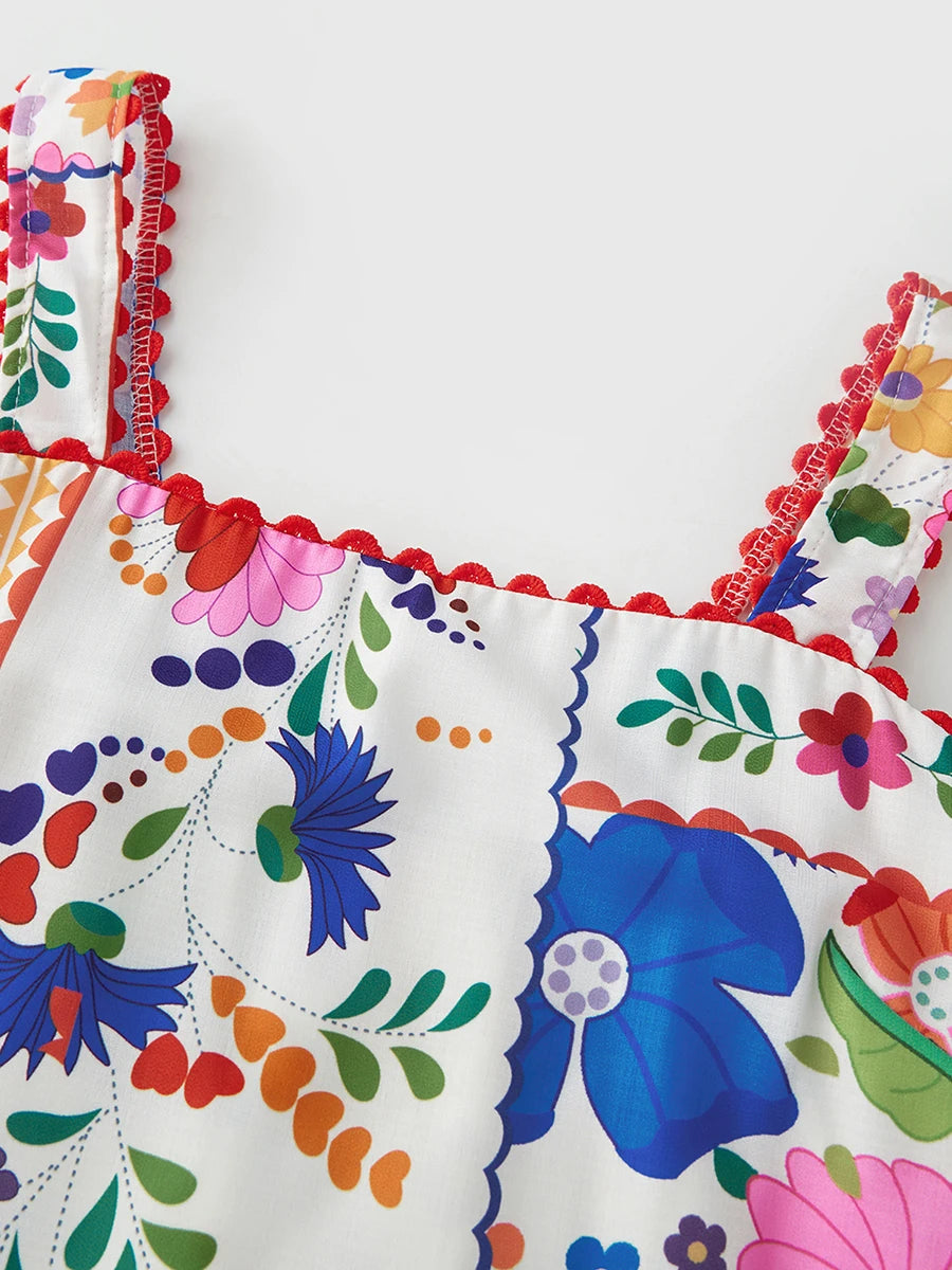 Women s Casual Summer 2-Piece Set with Sleeveless Square Neck Tank Top and Loose Shorts in Floral Print Streetwear Fashion