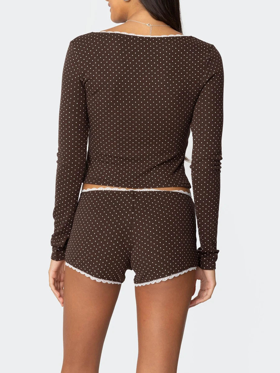 Women s 2PCS Lounge Set Short Sleeve V-Neck Floral Print Blouse and Pants Pajama Set Casual Sleepwear Outfit